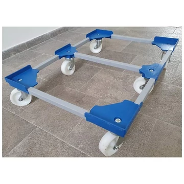 Szállító kocsi VARIABLE 800 x 600 mm, osztott, 6x beálló görgő műanyag kerekekkel, kék színű