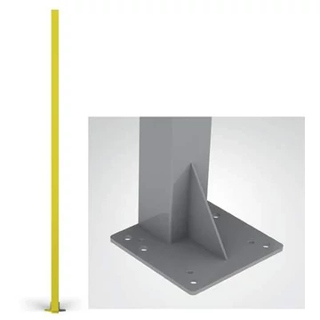 Oszlop géprácsokhoz, magasság 1400 mm, profil 80x80 mm, sárga szín