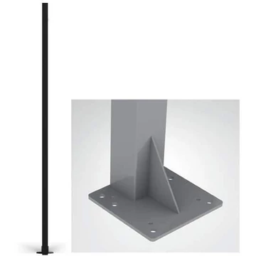 Oszlop géprácsokhoz, magasság 1400 mm, profil 80x80 mm, fekete szín