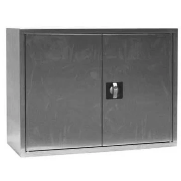 Rozsdamentes acél szekrény, telifalas kétszárnyú ajtók, ma x sz x mé: 600 x 800 x 350 mm