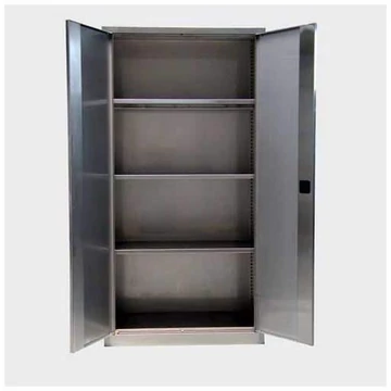 Rozsdamentes acél szekrény, telifalas kétszárnyú ajtók, ma x sz x mé: 1800 x 1000 x 500 mm