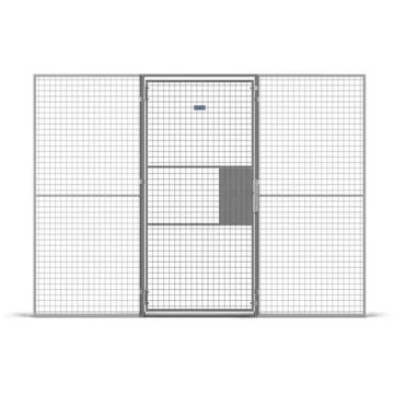 Egyszárnyú ajtó lakathoz, ma x szé: 3000x1000 mm, rácsméret 25x25 mm, szürke szín