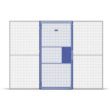 Egyszárnyú ajtó lakathoz, ma x szé: 3000x1000 mm, rácsméret 25x25 mm, kék szín