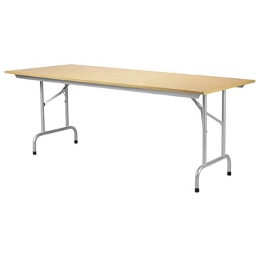 Összecsukható RICO konferenciaasztal, 1800 mm hosszú, juhar tetejű, ezüst lakkozott kivitelben