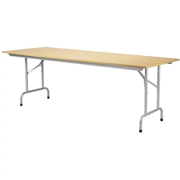 Összecsukható RICO konferenciaasztal, hossza 2000 mm, juhar teteje, ezüst lakkozott kivitel
