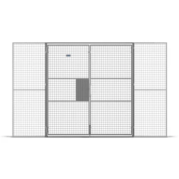 Dupla ajtó lakathoz, ma x szé: 2200x2000 mm, rácsméret 25x25 mm, szürke szín