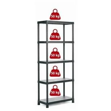 Műanyag polc, ma x sz x mé: 1870 x 800 x 400 mm