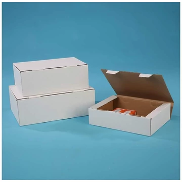 Összehajtható doboz, fehér, ma x sz x mé: 400x250x150 mm, 25 darabos csomag