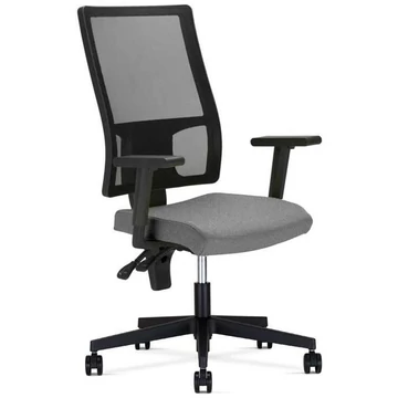 TAKTIK irodaszék fekete hálós háttámlával, szürke üléshuzattal