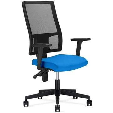 TAKTIK irodaszék fekete hálós háttámlával, kék üléshuzattal