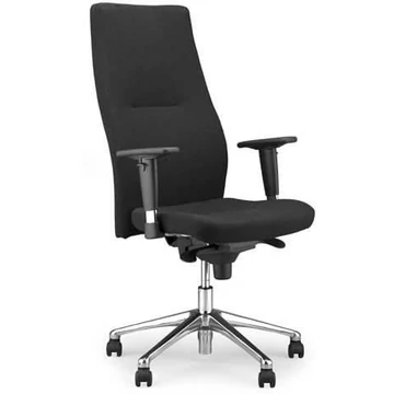 ORLANDO profi irodai forgószék magas háttámlával és kartámaszokkal, krómozott acél talppal, Oban kárpit - fekete
