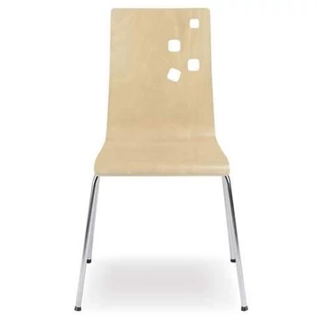 AMMI egymásra rakható székek, rétegelt lemezből, natúr bükk színű, 4 db.