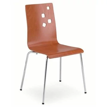 AMMI egymásra rakható székek, rétegelt lemezből, cseresznye színű, 4 db.