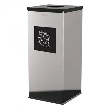 SQUER Haszonanyaggyűjtő, térfogat 50 l, rozsdamentes acél tartály, fekete színű