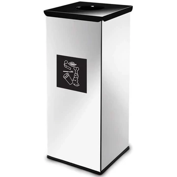 SQUER hulladékgyűjtő, 50 l térfogatú, festett acél tartály, fekete színű