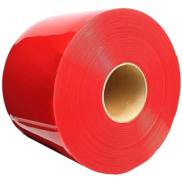 Normál szalagfüggöny, piros, szélesség 200 mm, tekercs 50 m