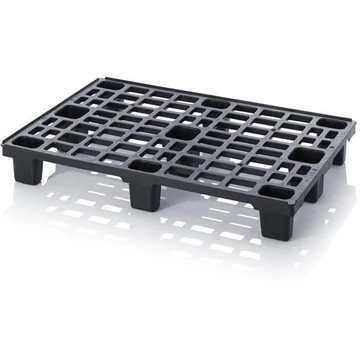 Műanyag könnyű raklap 1200 x 800 mm, fekete, lábbal