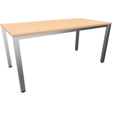 Irodai íróasztal, négyszögletes asztallábak, matt, juhar színű, szélesség x mélység: 1600 x 800 mm