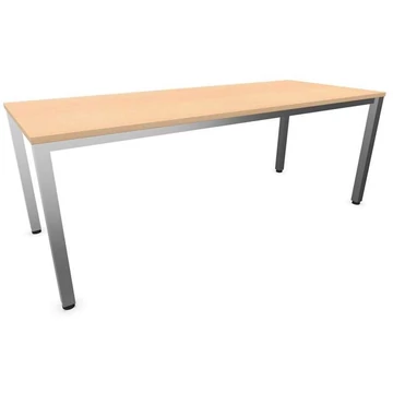 Irodai íróasztal, négyszögletes asztallábak, matt, juhar színű, szélesség x mélység: 2000 x 800 mm