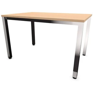 Irodai íróasztal, négyszögletes asztallábak, fényes, juhar színű, szélesség x mélység: 1200 x 800 mm