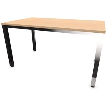 Irodai íróasztal, négyszögletes asztallábak, fényes, juhar színű, szélesség x mélység: 1400 x 800 mm