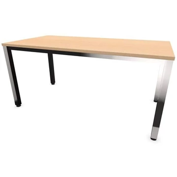 Irodai íróasztal, négyszögletes asztallábak, fényes, juhar színű, szélesség x mélység: 1600 x 800 mm