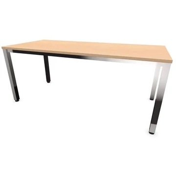 Irodai íróasztal, négyszögletes asztallábak, fényes, juhar színű, szélesség x mélység: 1800 x 800 mm