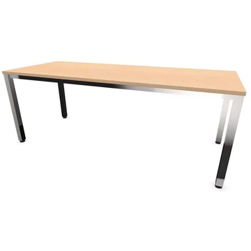 Irodai íróasztal, négyszögletes asztallábak, fényes, juhar színű, szélesség x mélység: 2000 x 800 mm