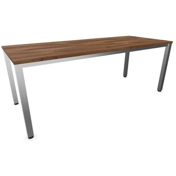 Irodai íróasztal, négyszögletes asztallábak, matt, dió színű, szélesség x mélység: 2000 x 800 mm