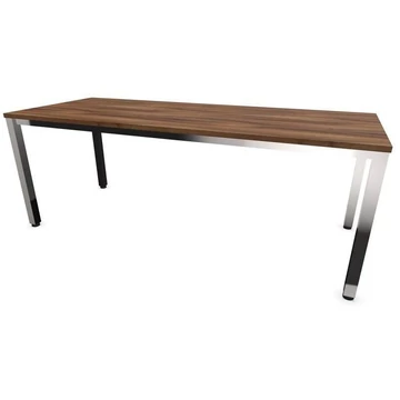 Irodai íróasztal, négyszögletes asztallábak, fényes, dió színű, szélesség x mélység: 2000 x 800 mm