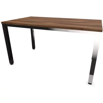 Irodai íróasztal, négyszögletes asztallábak, fényes, dió színű, szélesség x mélység: 1400 x 800 mm