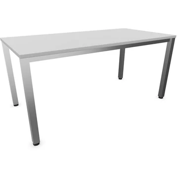 Irodai íróasztal, négyszögletes asztallábak, matt, színe világosszürke, sz x mé: 1600 x 800 mm