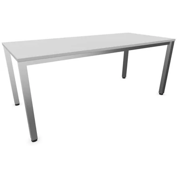 Irodai íróasztal, négyszögletes asztallábak, matt, színe világosszürke, szélesség x mélység: 1800 x 800 mm