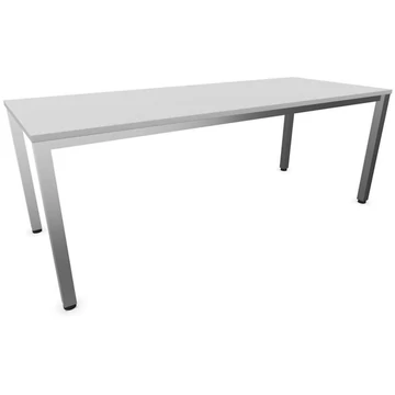 Irodai íróasztal, négyszögletes asztallábak, matt, színe világosszürke, sz x mé: 2000 x 800 mm