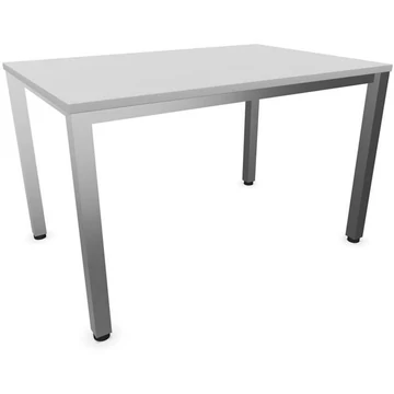 Irodai íróasztal, négyszögletes asztallábak, matt, színe világosszürke, sz x mé: 1200 x 800 mm