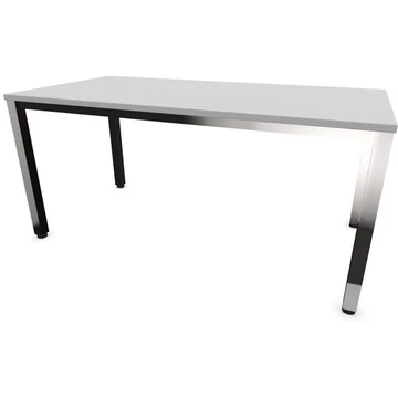 Irodai íróasztal, négyszögletes asztallábak, fényes, színe világosszürke, szélesség x mélység: 1600 x 800 mm