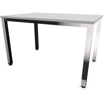 Irodai íróasztal, négyszögletes asztallábak, fényes, színe világosszürke, sz x mé: 1200 x 800 mm