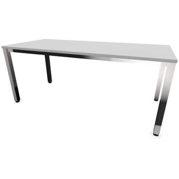 Irodai íróasztal, négyszögletes asztallábak, fényes, színe világosszürke, sz x mé: 1800 x 800 mm