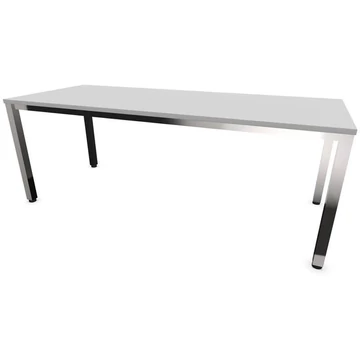 Irodai íróasztal, négyszögletes asztallábak, fényes, színe világosszürke, szélesség x mélység: 2000 x 800 mm