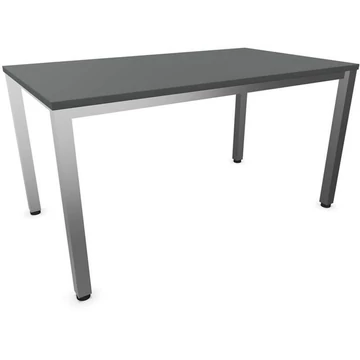 Irodai íróasztal, négyszögletes asztallábak, matt, színe sötétszürke, szélesség x mélység: 1400 x 800 mm