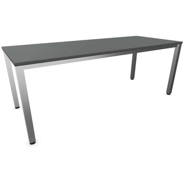 Irodai íróasztal, négyszögletes asztallábak, matt, színe sötétszürke, sz x mé: 2000 x 800 mm