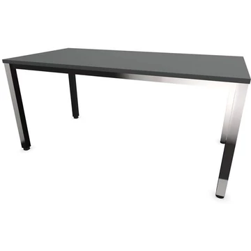 Irodai íróasztal, négyszögletes asztallábak, fényes, színe sötétszürke, sz x mé: 1600 x 800 mm