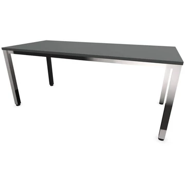 Irodai íróasztal, négyszögletes asztallábak, fényes, színe sötétszürke, sz x mé: 1800 x 800 mm