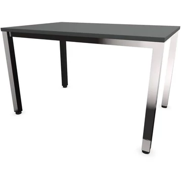 Irodai íróasztal, négyszögletes asztallábak, fényes, színe sötétszürke, sz x mé: 1200 x 800 mm