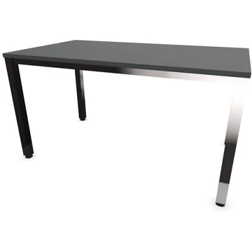 Irodai íróasztal, négyszögletes asztallábak, fényes, színe sötétszürke, szélesség x mélység: 1400 x 800 mm