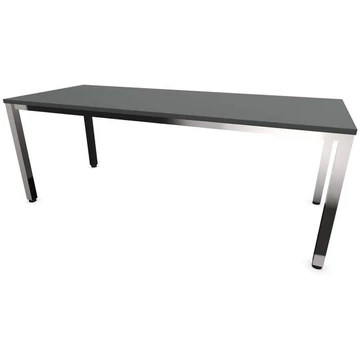 Irodai íróasztal, négyszögletes asztallábak, fényes, színe sötétszürke, sz x mé: 2000 x 800 mm