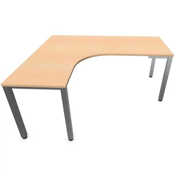 Irodai íróasztal 'L'-alakú, négyszögletes asztallábak, matt, juhar színű, bal, szélesség: 1800 x 1600 mm