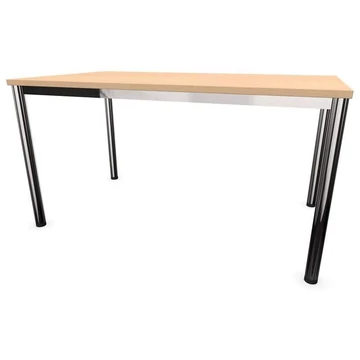 Irodai íróasztal, kerek asztallábak, fényes, juhar színű, szélesség x mélység: 1400 x 800 mm