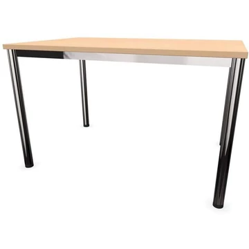 Irodai íróasztal, kerek asztallábak, fényes, juhar színű, szélesség x mélység: 1200 x 800 mm