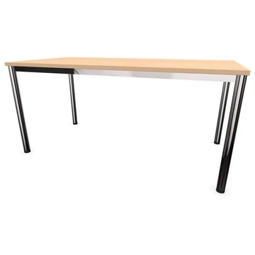 Irodai íróasztal, kerek asztallábak, fényes, juhar színű, szélesség x mélység: 1600 x 800 mm